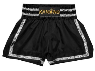 Kanong Kick boxing Shorts : KNS-140 Black and Silver